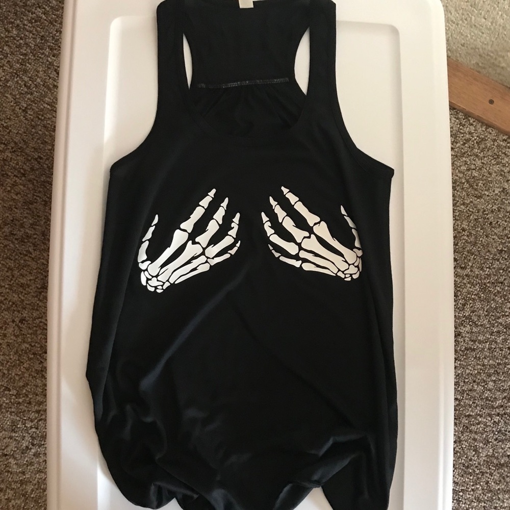 Skeleton Hands Black Flowy Racerback Tank - Picture 4 of 5